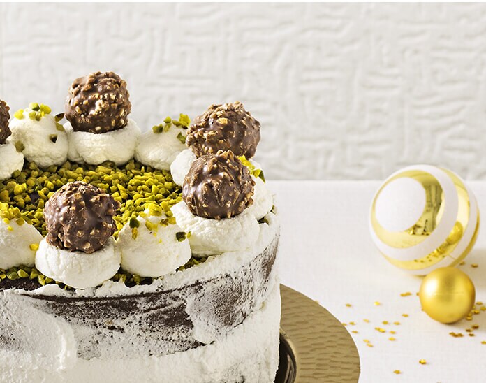 Ferrero Rocher chocolate pistachio cake