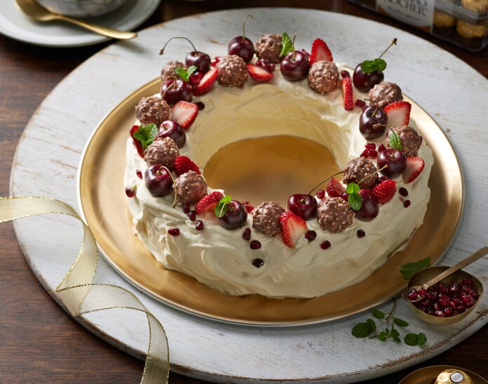Ferrero Rocher Wreath Cake