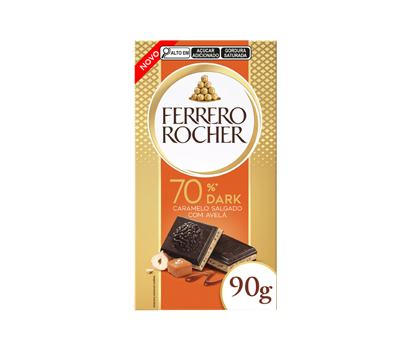 Tablete Dark 70% Caramelo Salgado com Avelã