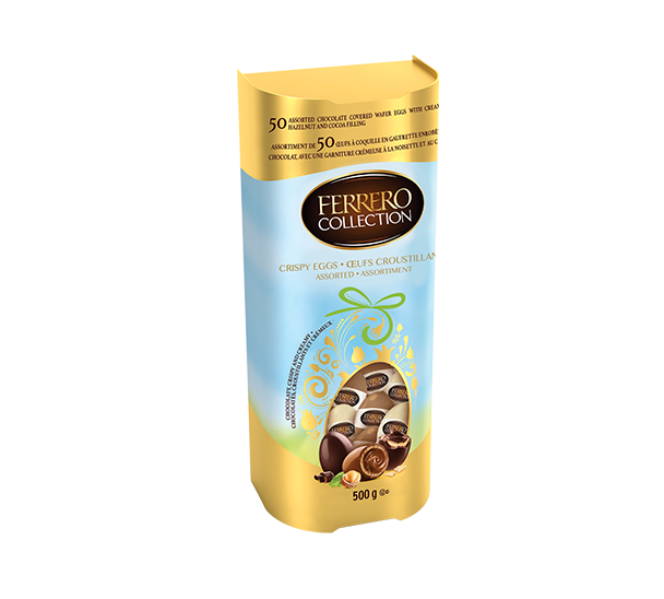 Boîte cylindrique renfermant un assortiment d’œufs Ferrero Collection®