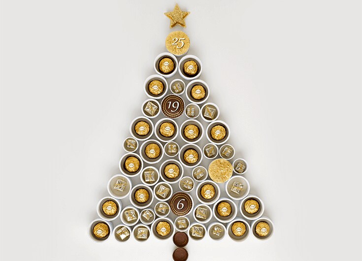Calendario de Adviento en forma de árbol de Navidad