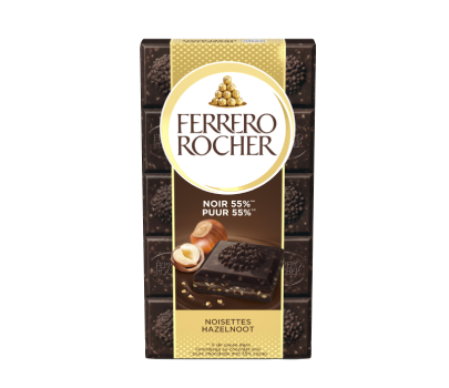 Tablette Ferrero Rocher Au Chocolat Noir 55% Aux Noisettes