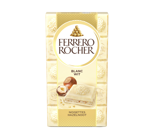 Tablette Ferrero Rocher au chocolat blanc aux noisettes