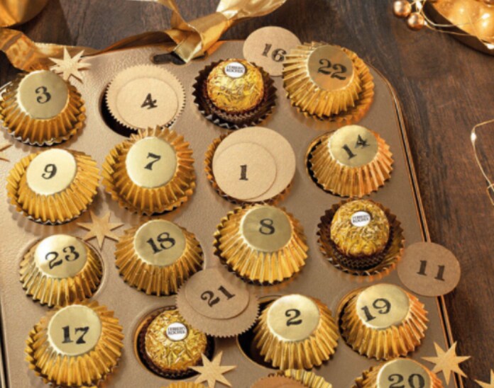 Muffin sütőformából készült adventi kalendárium