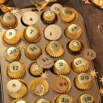 Muffin sütőformából készült adventi kalendárium