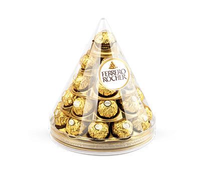 28 darabos Ferrero Rocher piramis