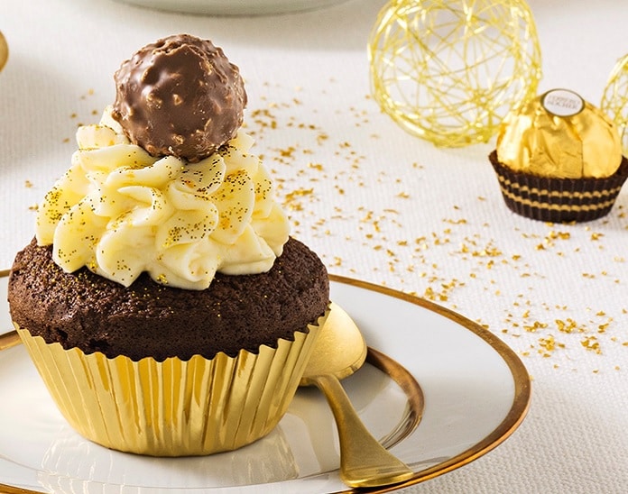 Ferrero Rocher orange cupcakes