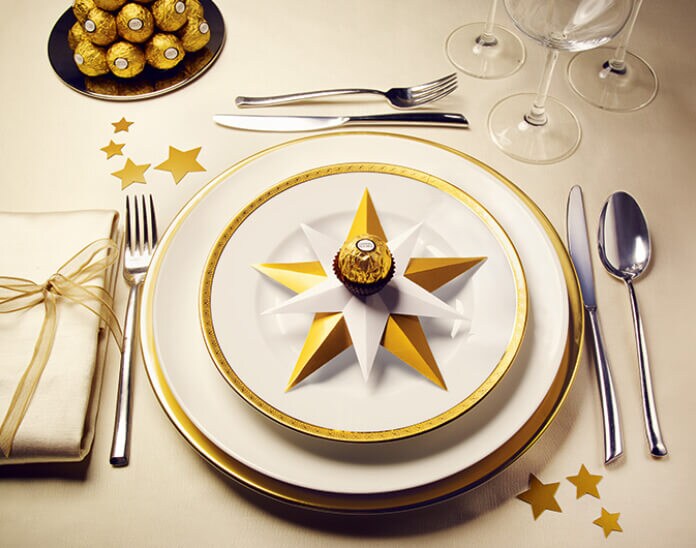 Golden Ferrero Rocher Stars