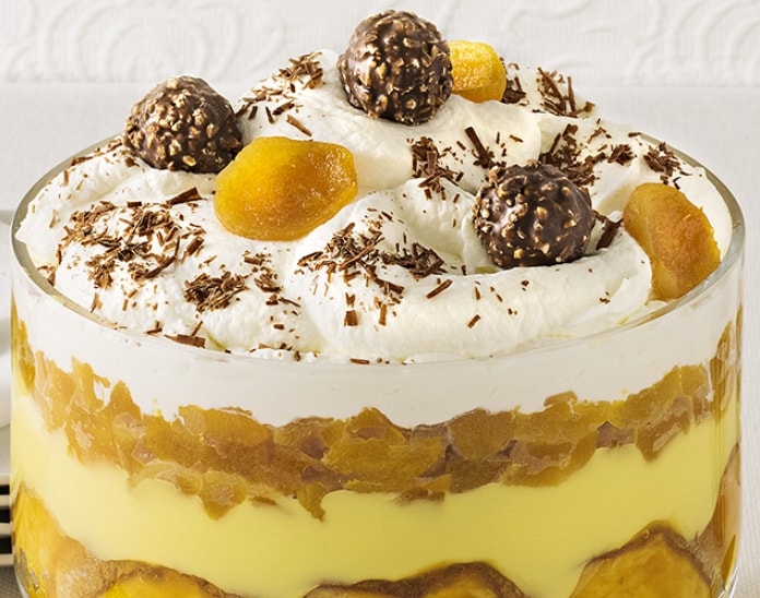 Bagatela de albaricoque Ferrero Rocher y vainilla