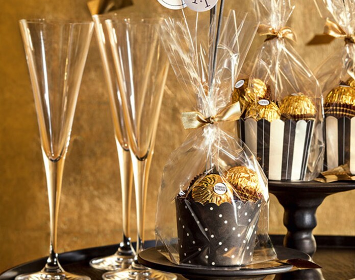 Ferrero Rocher oudejaarsavond cupcakes