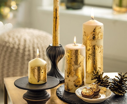 Gouden vintage kaarsen