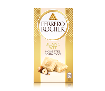 Chocoladereep van witte chocolade met hazelnoten