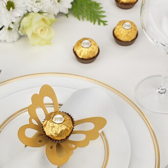 Złoty motyl – obrączka na serwetki Ferrero Rocher