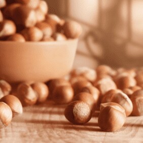 Gently roasted hazelnuts