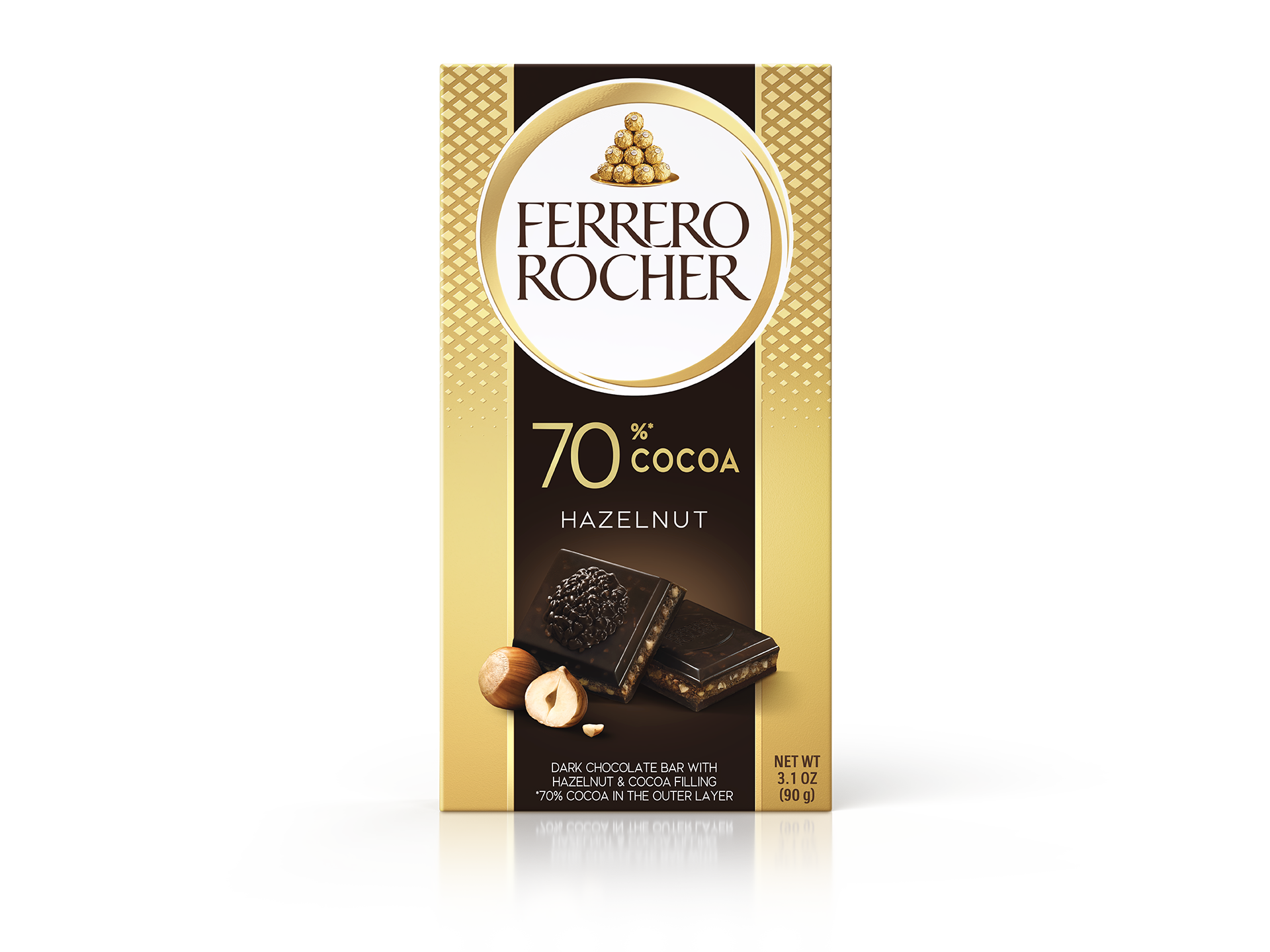 DARK 70% CHOCOLATE BAR WITH HAZELNUT