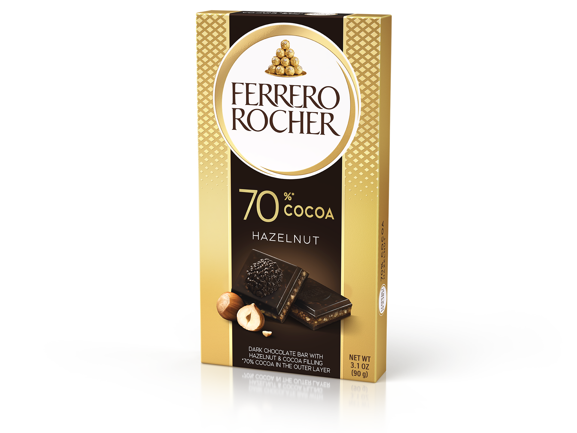 DARK 70% CHOCOLATE BAR WITH HAZELNUT
