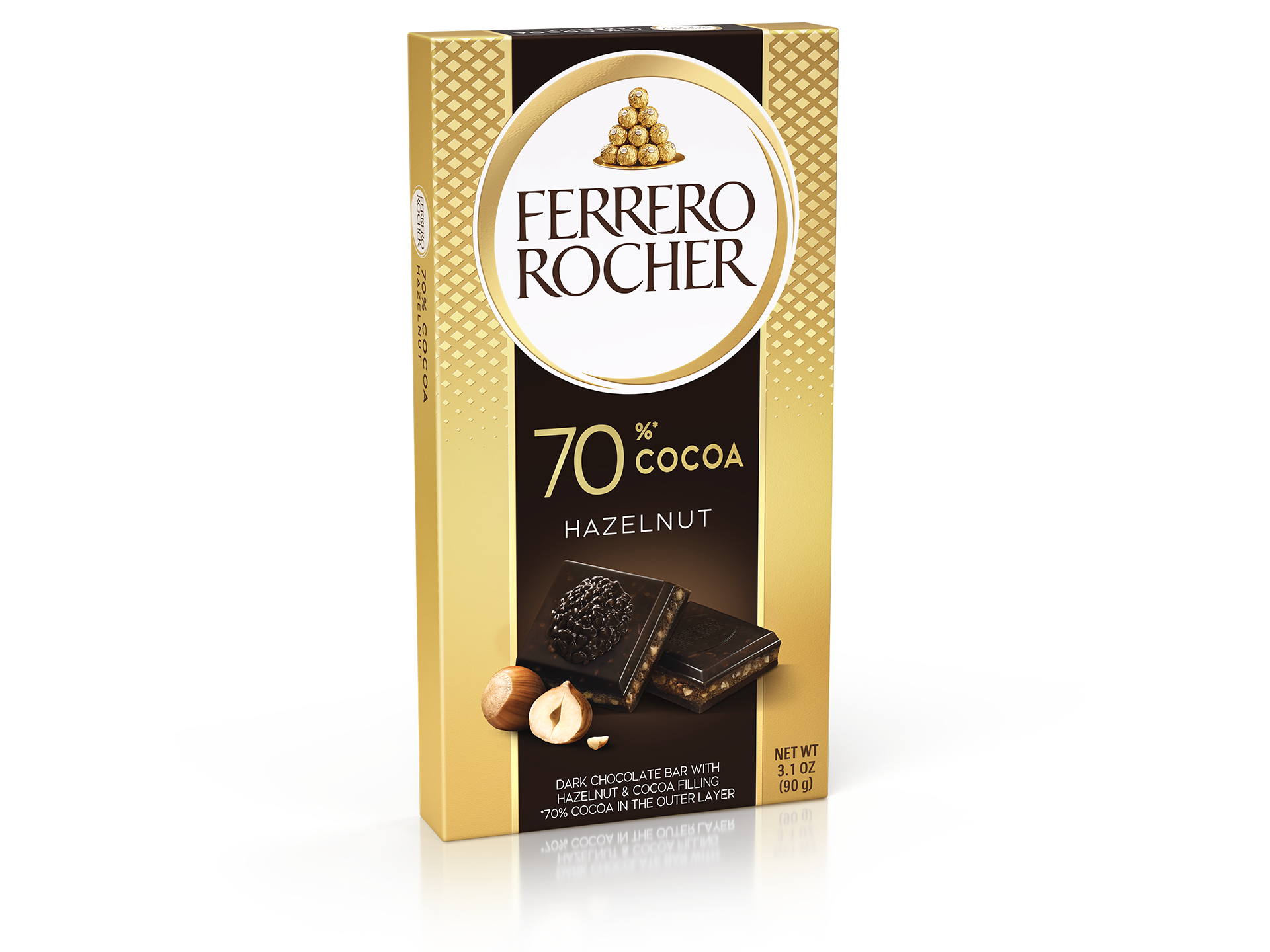 DARK 70% CHOCOLATE BAR WITH HAZELNUT
