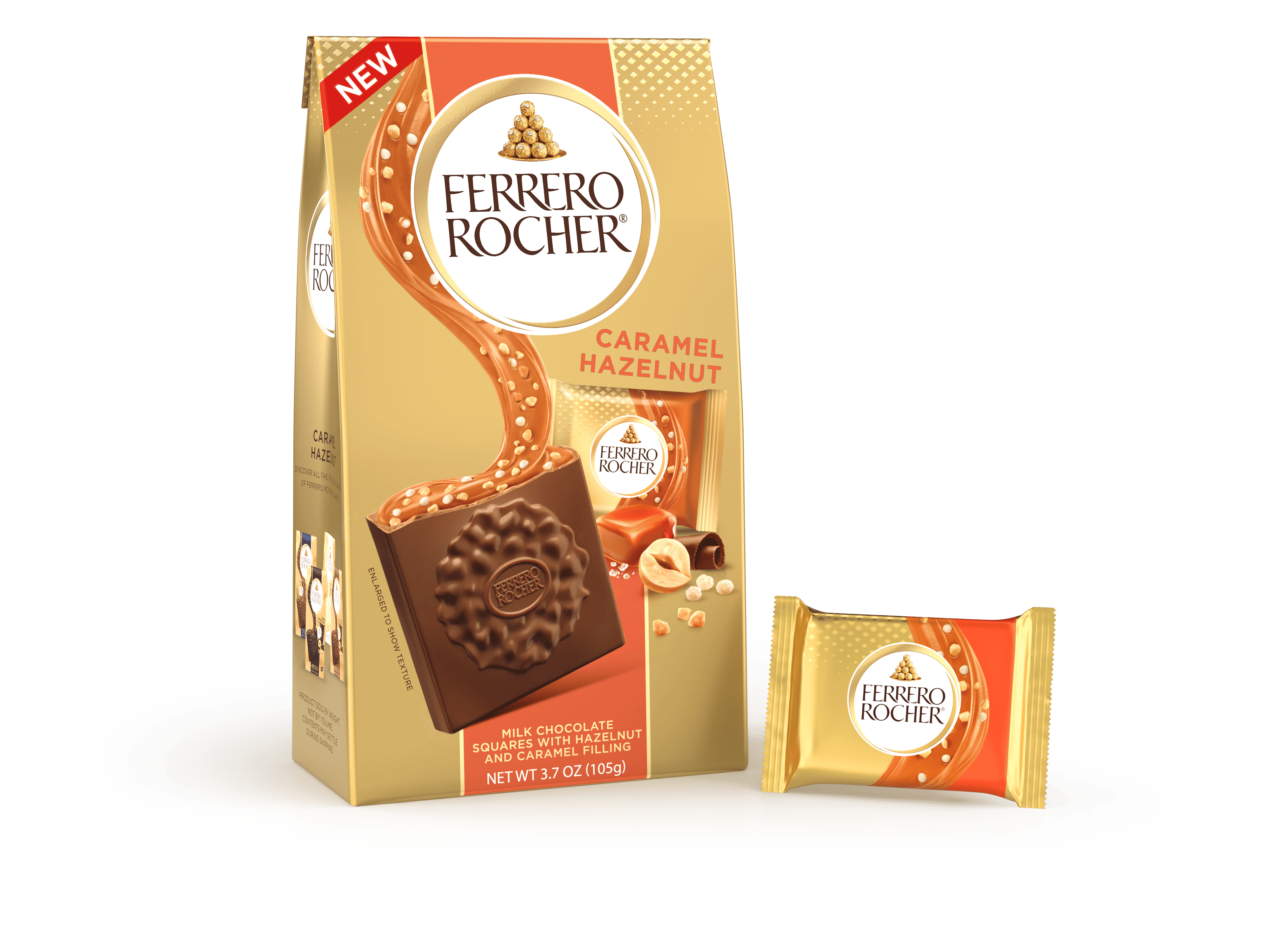 Caramel Hazelnut chocolate squares