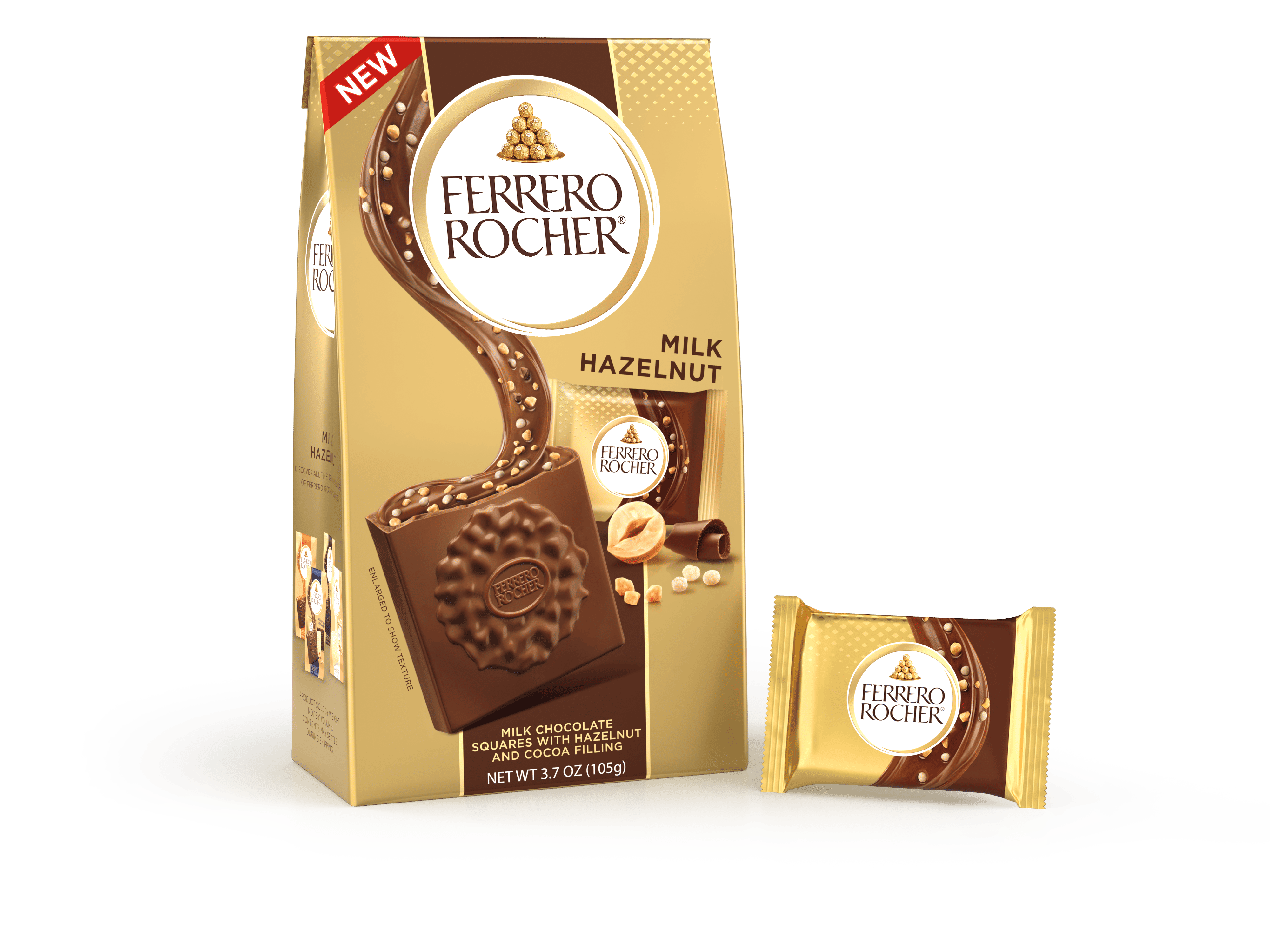 Milk Hazelnut chocolate squares